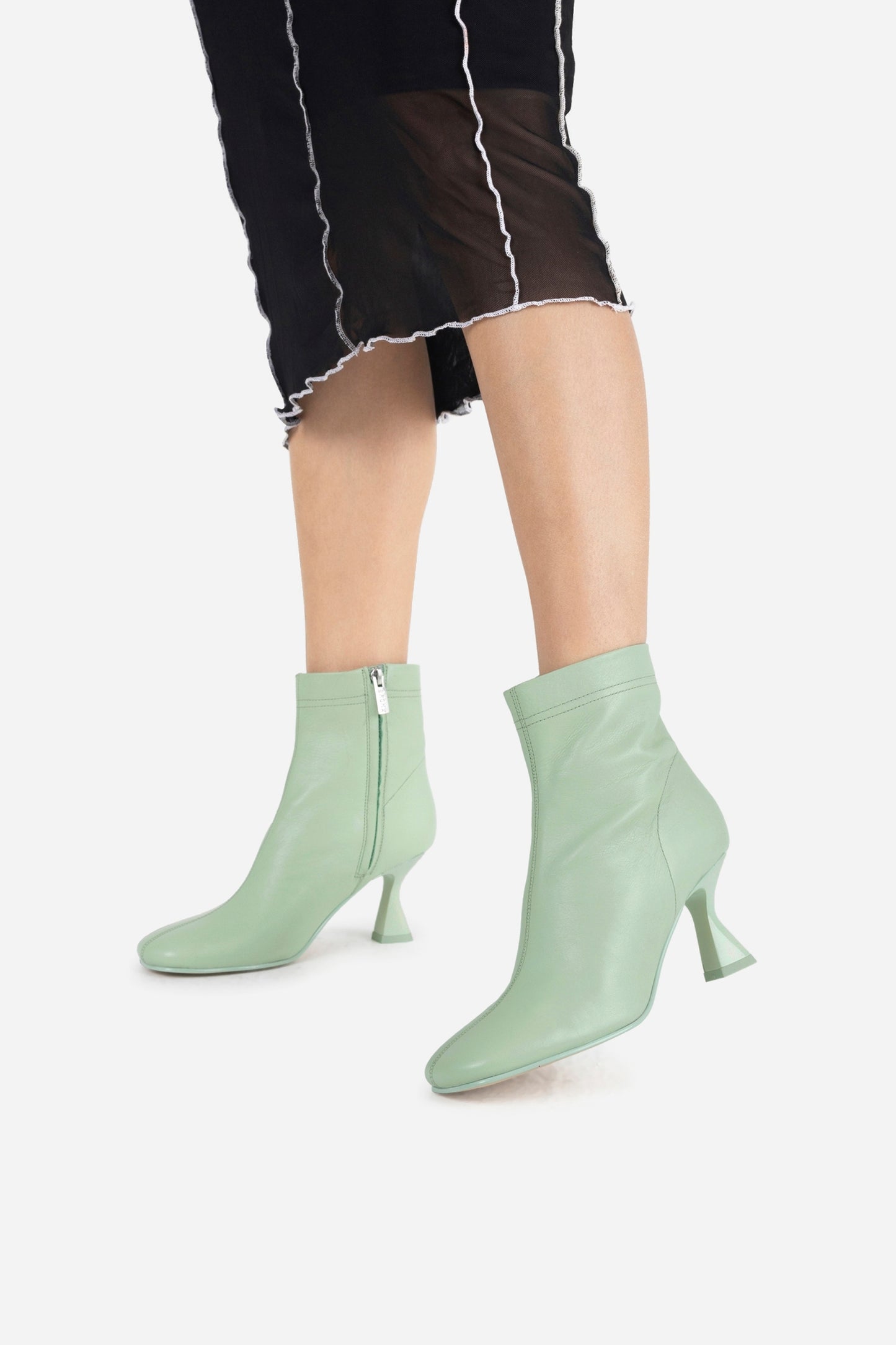 Enkellaars Met Hak Xar-a | green fig