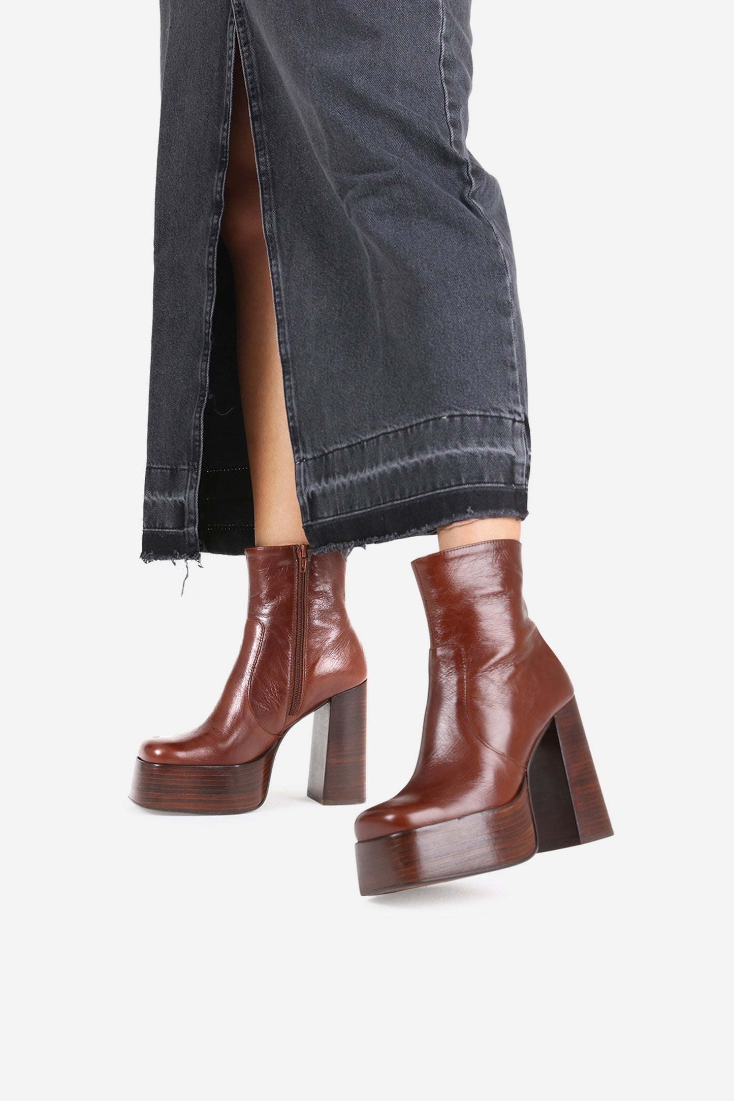 Enkellaars Met Hak Be-lla | chestnut