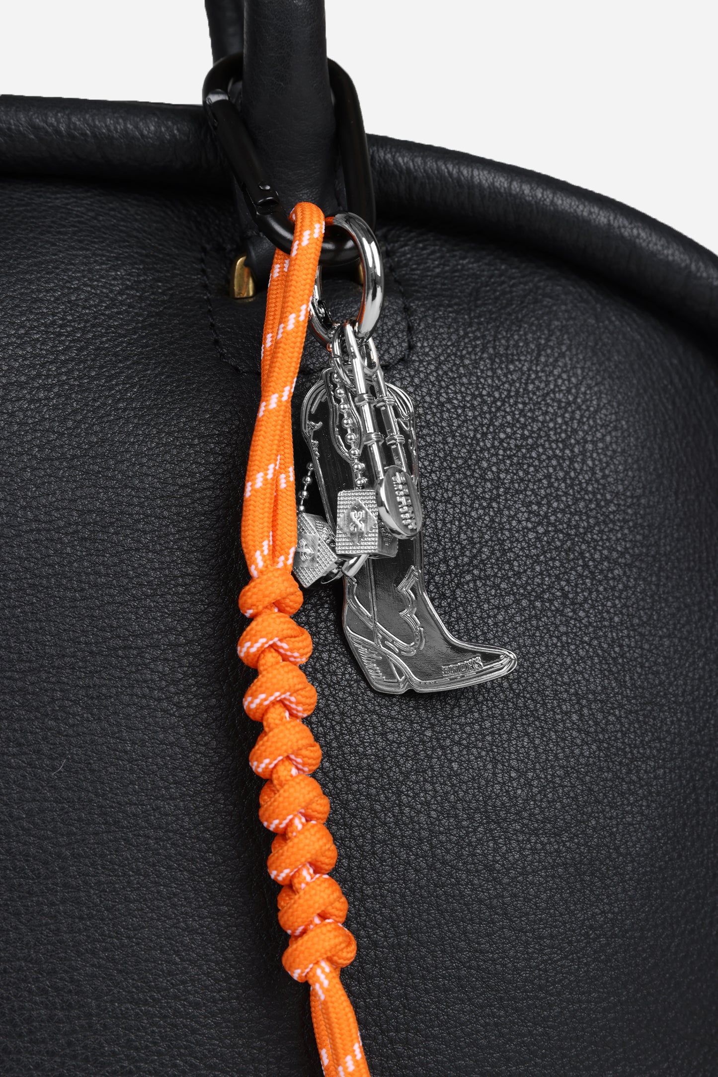 BRONX bag charm | silver/orange