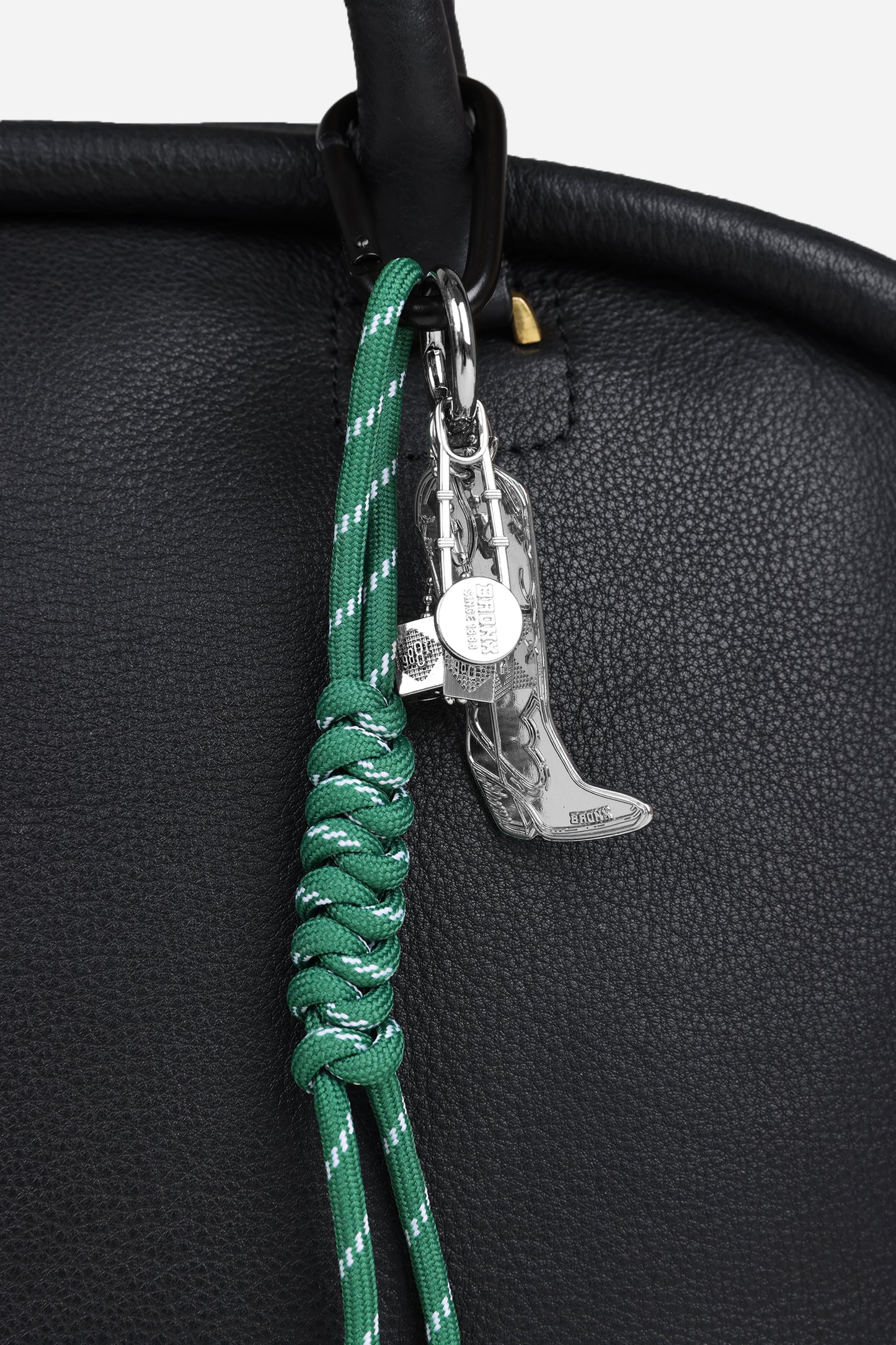 BRONX bag charm | silver/green