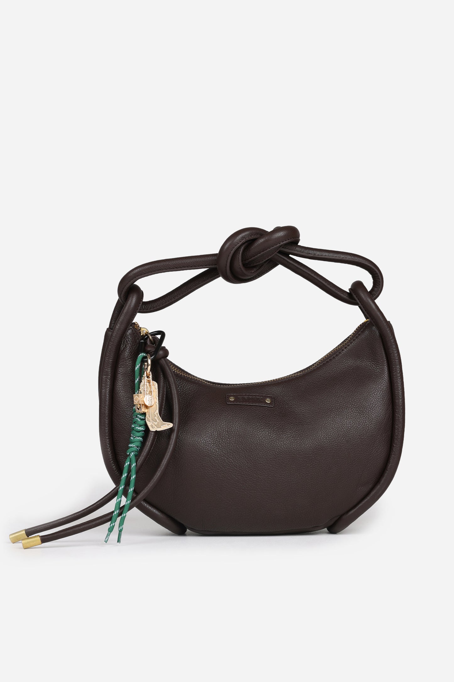 BRONX bag charm | gold/green