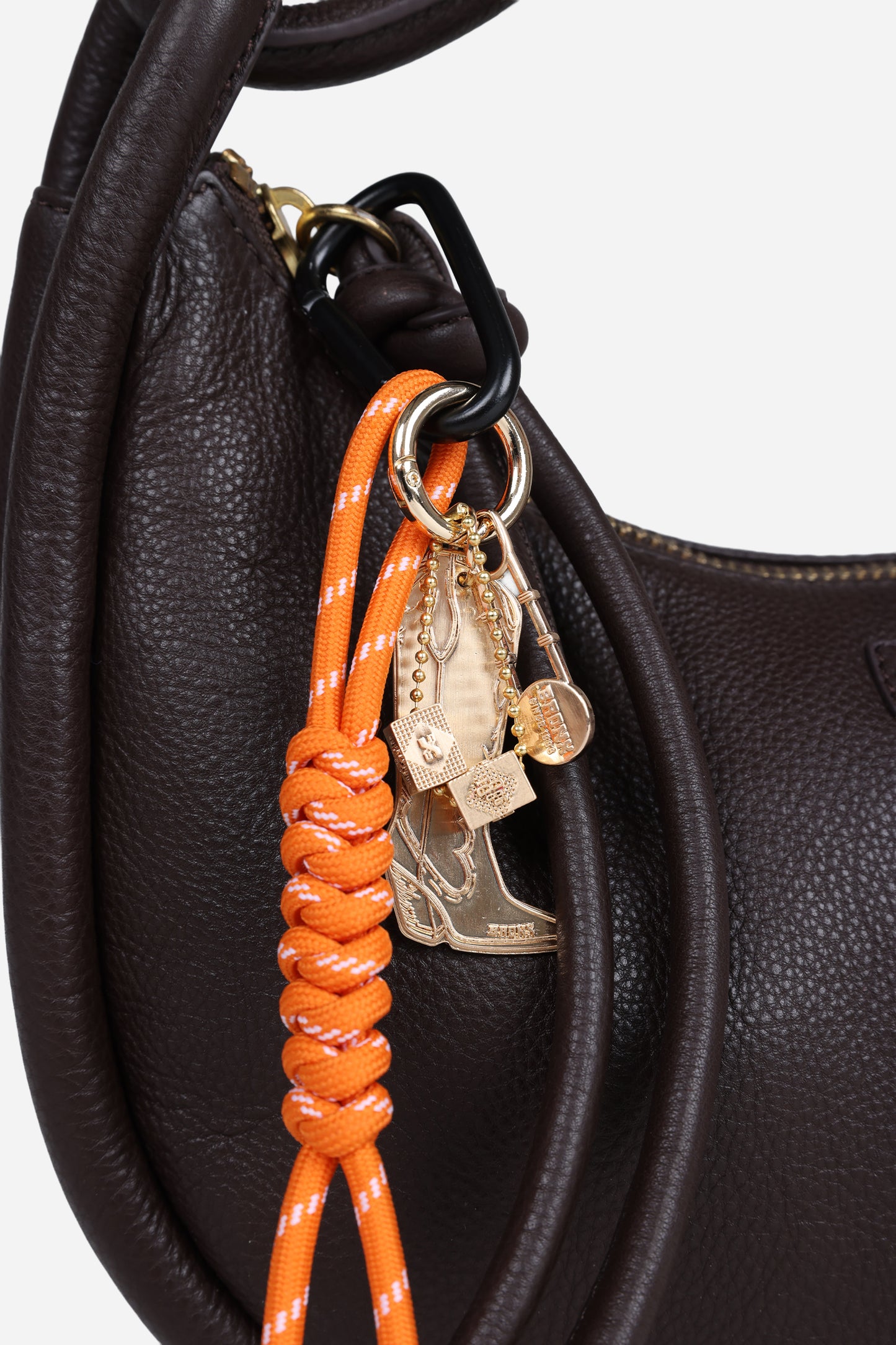 BRONX bag charm | gold/orange