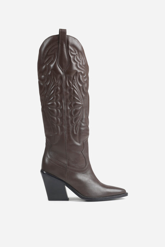 Western High Boot New-Kole | dark brown