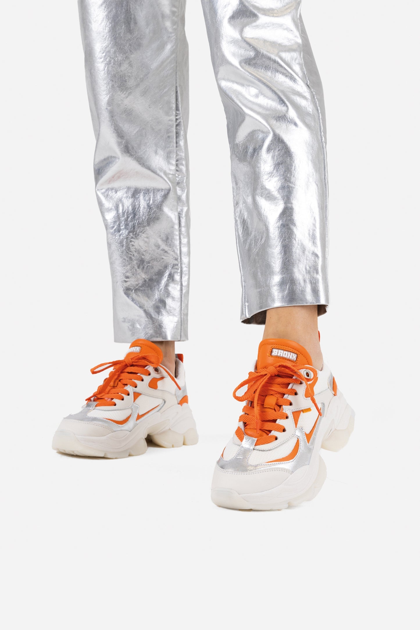 Sneaker Linn-y | off white/silver/orange
