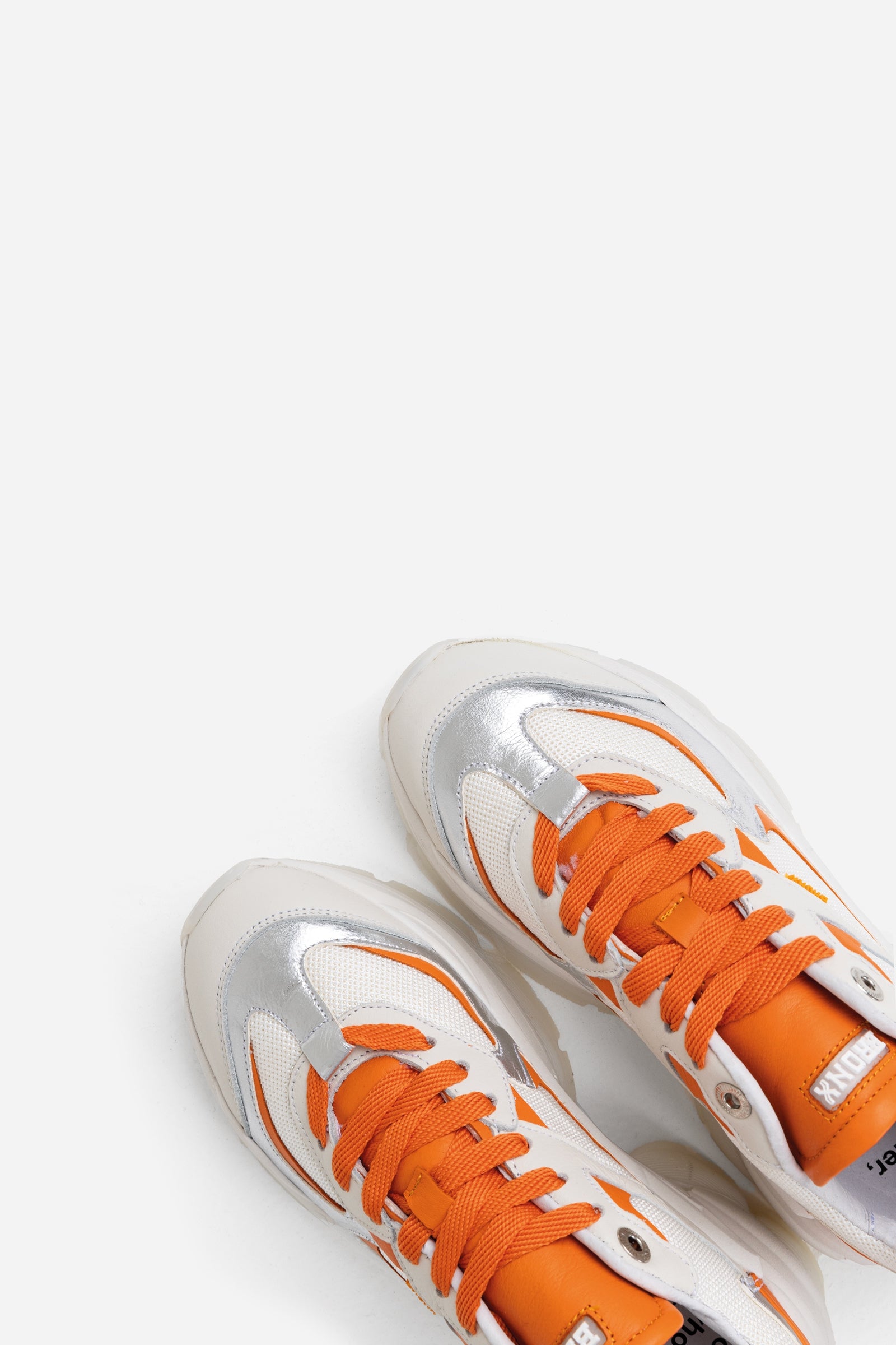 White and shop orange sneakers