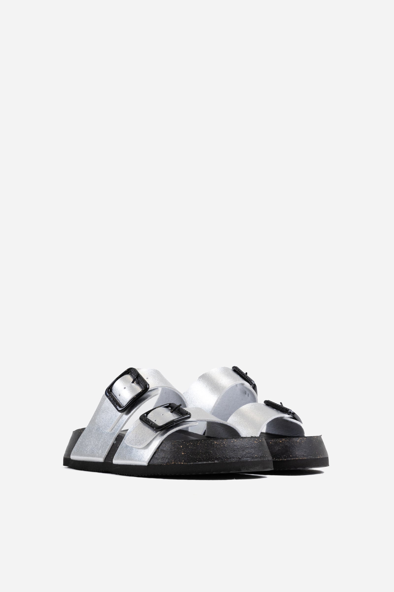 Party Wear Black and Silver Buckle Up Wedge Sandals at Rs 275/pair in Rampur