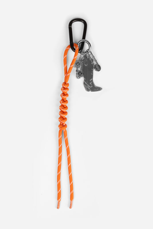BRONX bag charm | silver/orange