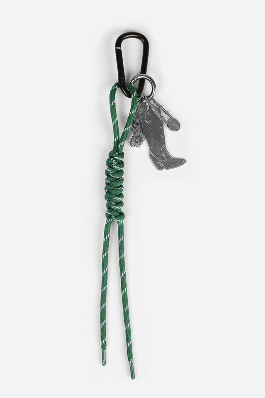 BRONX bag charm | silver/green