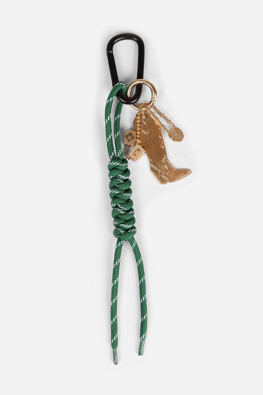 BRONX bag charm | gold/green