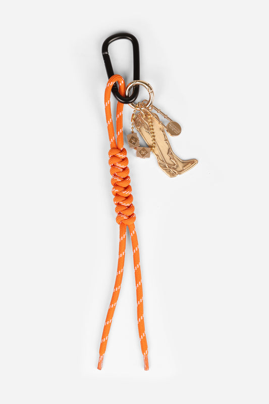 BRONX bag charm | gold/orange